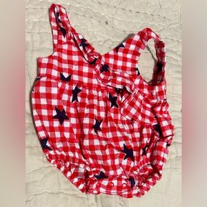 Fourth of July Romper stars newborn